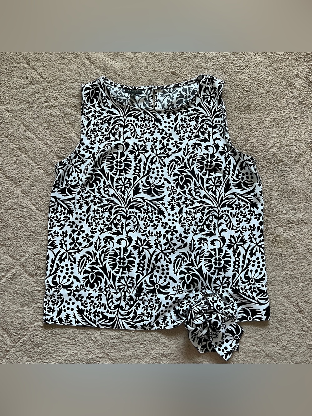 Talbots Sleeveless Floral Blouse Preppy Old Money Office Chic Vacation Sz SP